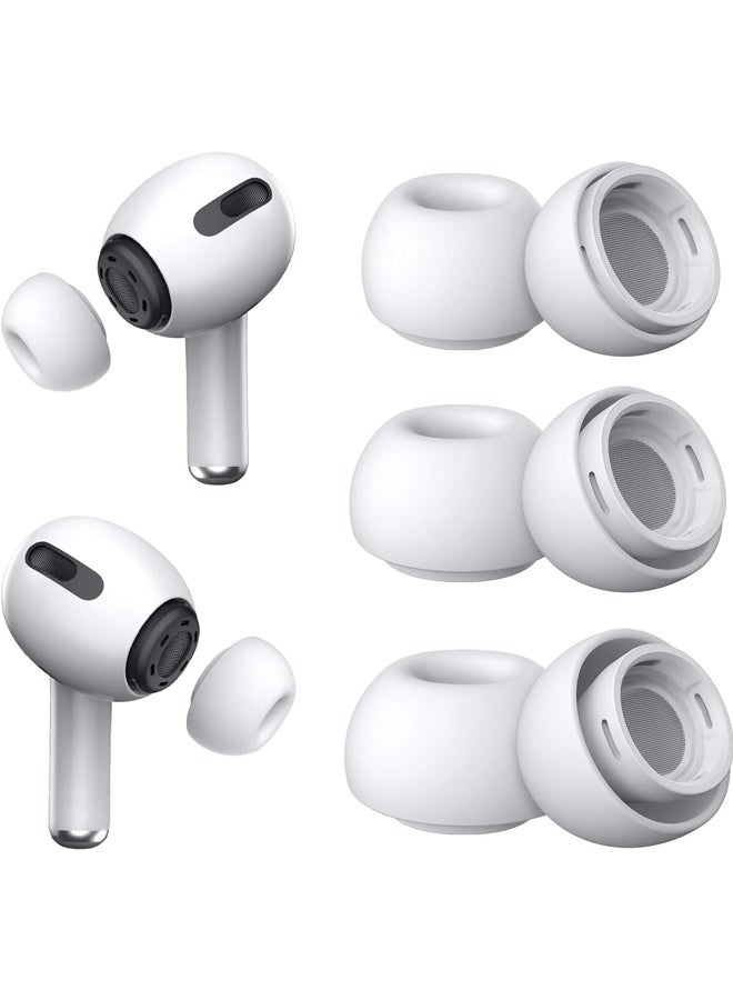 [3 Pairs]Replacement Ear Tips for Airpods Pro and Airpods Pro 2nd Generation Silicone Ear Tips with Noise Reduction Hole 3 Pairs S M L Sizes Included 6 Slot Cardboard Storage Box - Image 1